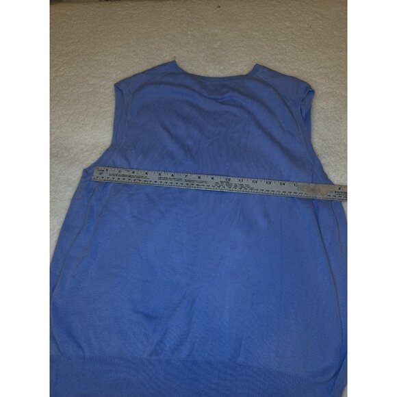 Polo Ralph Lauren Mens Sweater Vest Blue V Neck Sleeveless Tight Knit Large L - Picture 8 of 8